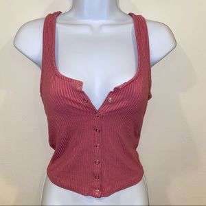 Forever 21 - Ribbed Tank Top - Crop Top - Pink